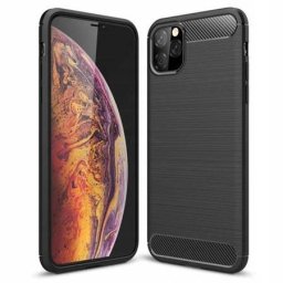Capa Carbon Lux preta para iPhone 12 / 12 Pro (6.1)