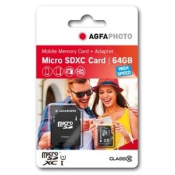 AGFA CARTAO MICRO SDXC I 64GB + ADAPTADOR (CLASSE 10)