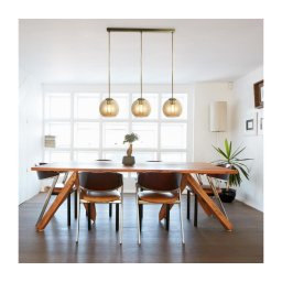 Searchlight 1623-3AM - Candelabro num fio PENDANT 3xE27/40W/230V dourado