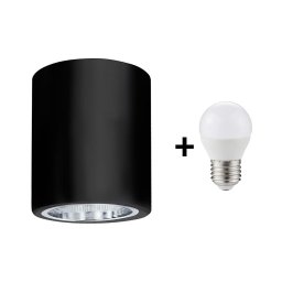 Iluminação de teto LED JUPITER 1xE27/6W/230V 120x98 mm preto