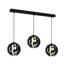 Candelabro suspenso GAIA 3xE27/60W/230V preto/castanho