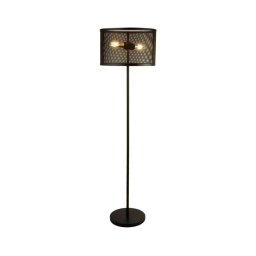 Searchlight EU2832-2BK - Luminária de piso FISHNET 2xE27/60W/230V preto antigo