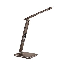Solight WO45-H - Candeeiro de mesa fosco com visor LED LED/9W/230V castanho