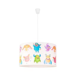 Duolla - Candeeiro suspenso de criança PRINT M 1xE27/40W/230V diâmetro 35 cm trolls