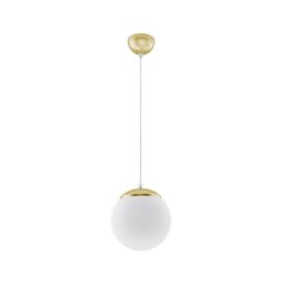 Sollux SL.0715 - Pendente TOYA com cabo 1xE27/60W/230V Ø 20 cm branco/dourado