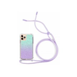 Capa Iphone 11 Pro 5.8" Silicone Brilhante com Cordao Roxo
