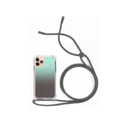 Capa Iphone 11 Pro 5.8" Silicone Brilhante com Cordao Preto
