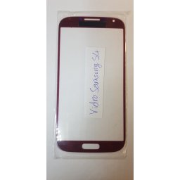 Vidro frontal para Samsung S4 i9500 ou i9505 em vermelho