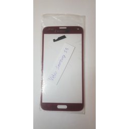 Vidro frontal touch para Samsung Galaxy S5 G900F Vermelho