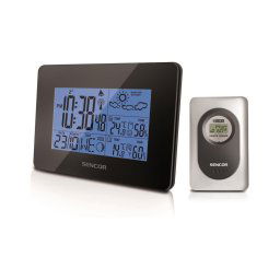 Sencor - Estação meteorológica com visor LCD e despertador 3xAA + 2xAAA preto