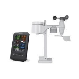 Sencor - Estação meteorológica profissional com ecrã LCD e despertador 1xCR2032 + 3xAA