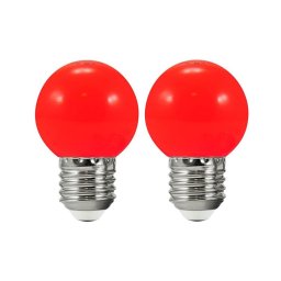 CONJUNTO 2x Lâmpada LED PARTY E27/0,5W/36V vermelha