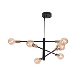Candelabro pendente ONYX 6xE27/60W/230V preto antigo/dourado