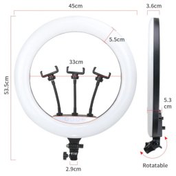 Ring Light 45cm com 3 Suportes e Comando a Distancia (Não inclui Tripod)