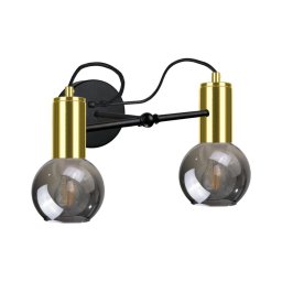 Luz de parede LIVA 2xE27/60W/230V preto antigo/dourado