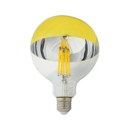 Lâmpada LED com casquilho esférico espelhado DECOR MIRROR G125 E27/12W/230V 4200K dourada