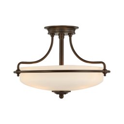 Elstead QZ-GRIFFIN-SFS-PN - Candeeiro integrado GRIFFIN 3xE27/100W/230V bronze