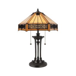 Elstead QZ-INDUS-TL - Candeeiro de mesa INDUS 2xE27/60W/230V vidro âmbar