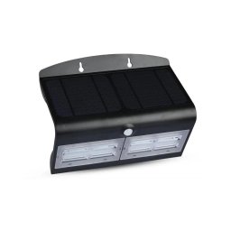 LED Luminária Solar de Parede c/ Sensor LED 7W 3,7V 4000K IP65 4000mAh preta