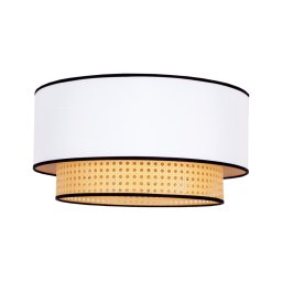 Duolla - Iluminação de teto BOHO 1xE27/15W/230V diâmetro 45 cm branco/vime