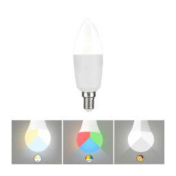 Rabalux 1980 - Lâmpada LED RGB com regulação C37 E14/5W/230V Wi-Fi 3000-6500K