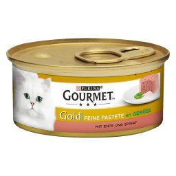 24x85g Pato e Espinafre Gourmet Gold Mousse comida húmida gato