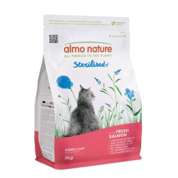 2kg Sterilised salmão e arroz Almo Nature Functional ração gatos