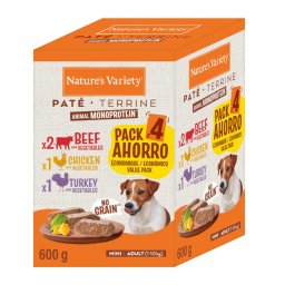 4x150g Original Paté No Grain Mini pack misto Nature's Variety cães