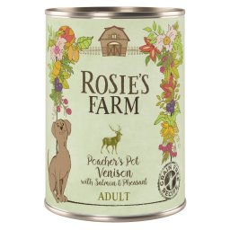 6x400g Adult caça e faisão com salmão Rosie's Farm comida húmida cães