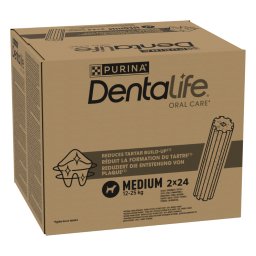 48 un. Dentalife Purina snacks cães porte médio