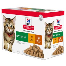 12x85g Kitten Hill's seleção aves comida húmida gatos