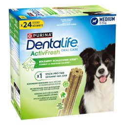 24 uds Active Fresh PURINA Dentalife snacks dentais para cães de porte médio