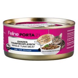 6x156g Feline Porta 21 comida para gatos Atum com camarão