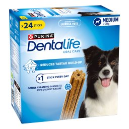 24 un. Dentalife Purina snacks cães porte médio