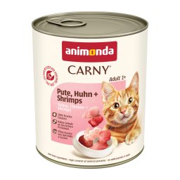 6x800g Adult peru, frango e camarão animonda Carny comida húmida gatos