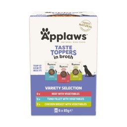 6x85g Taste Toppers em molho Applaws saquetas para cães