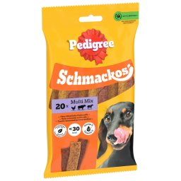 20un. Pedigree Schmackos snacks cães 3 variedades