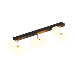 Jupiter 1920 - Candelabro montado à superfície LUNA 6xG9/40W/230V preto/latão