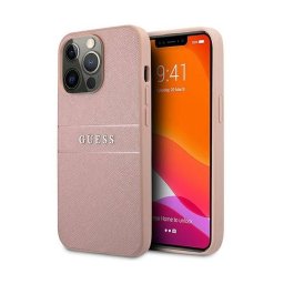 Capa Iphone 13 Pro GUESS Hard Case GUHCP13LPSASBPI Saffiano Stripe Pink