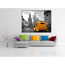 Poster inramat masina galbena - cod AAA02