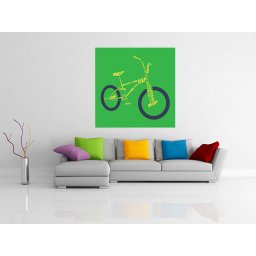 Tablou bicicleta in fundal verde - cod J26