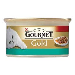 Gourmet Gold Cubulete de carne in sos cu pui si somon 85g
