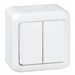 FORIX- IP44 INTRERUPATOR DUBLU, 10A, ALB