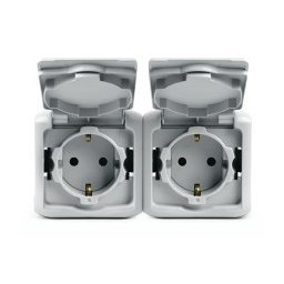 FORIX- IP44 PRIZA SCHUKO 2x2P+T, 16A, ALB