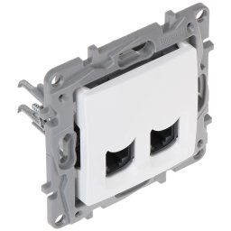 NILOE - PRIZA DUBLA RJ45, CAT.6, UTP, ALBA