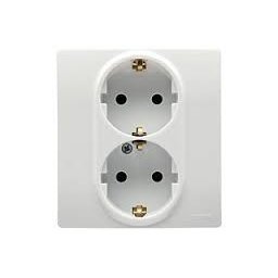 NILOE- PRIZA SCHUKO 2X2P+T,PROTECTIE MECANICA PENTRU COPII , ALB