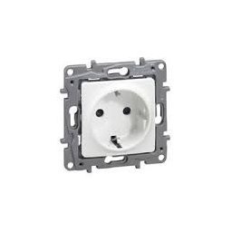 NILOE- PRIZA SCHUKO 2P+T, CU PROTEC.MEC.COPII, ALB