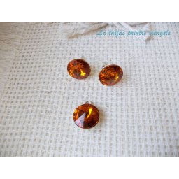 Set cercei şi pandant din argint cu cristale Swarovski Topaz
