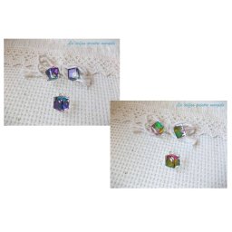 Set cercei şi pandantiv din argint cu diferite variante de Cristale Swarovski cub 8 mm
