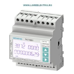 7KT1664 Contor trifazat Conexiune Semidirecta Masurare Energie Activa si reactiva prin reductori x/5, montaj pe Sina Omega, PAC1600 L-L: 400 V, L-N: 230 V, 5A, M-Bus, cu MID, Siemens 7KT PAC1600